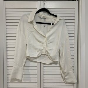 Zara Cream Button-Down Women's Shirt